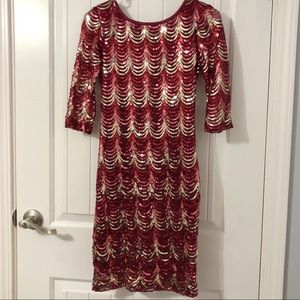 Sequin Red Formal Dress
